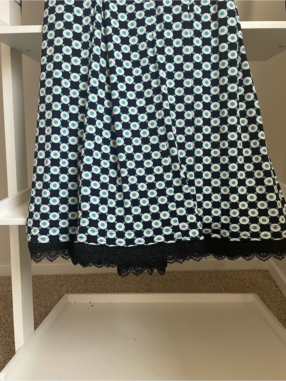 Liz Claiborne Navy and White Polka Dot Midi Dress - Picture 5 of 7